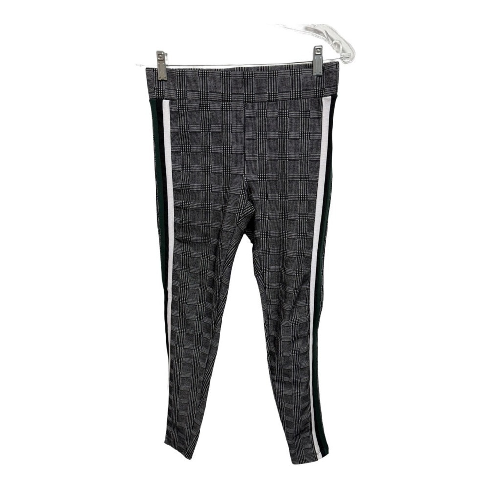 Stoosh Plaid Golf Style Jeggings Legging Black White Green Size Medium Sporty - Picture 1 of 6